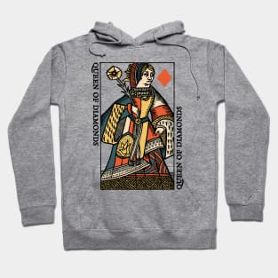 Classic Character of Playing Card Queen of Diamonds Hoodie